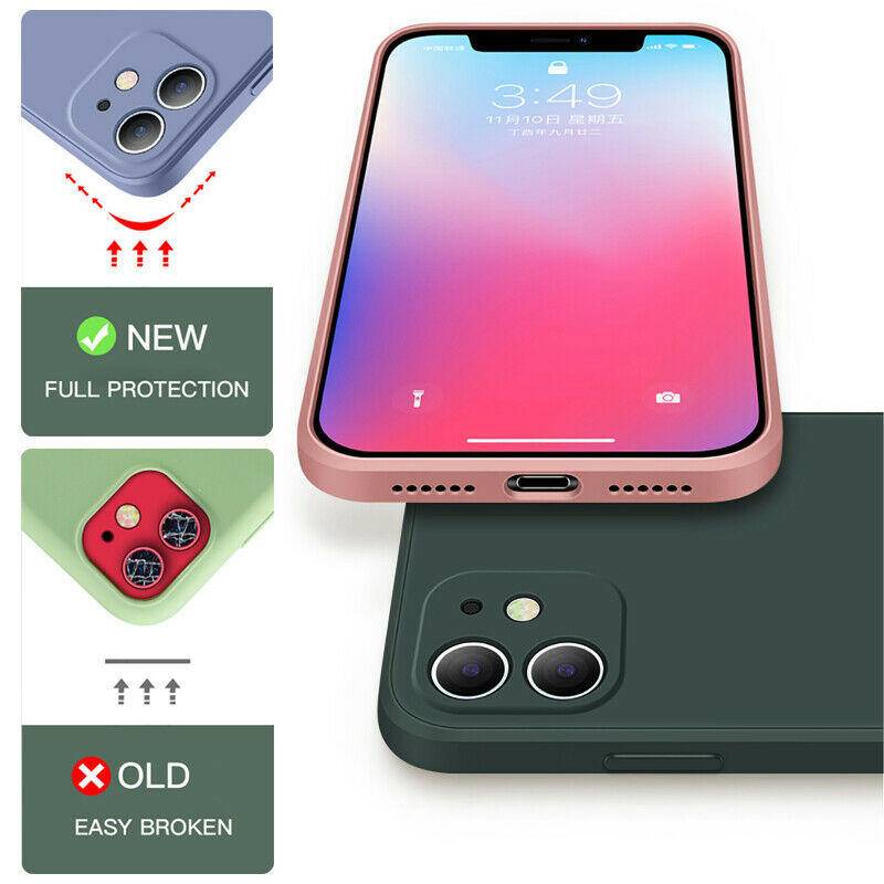 Soft Case Bahan Silikon Bentuk Kotak Shockproof Untuk iPhone 13 14 Pro Max Plus 14 13