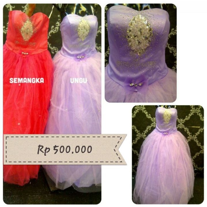 GAUN PENGANTIN WARNA. . GAUN MANIK UNGU & MERAH.