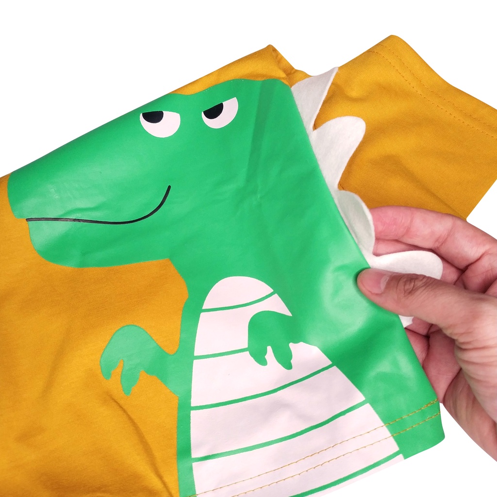 Setelan Baju Tidur Piyama Anak Cowok Lengan Panjang Dan Lengan Pendek Usia 1 - 12 Tahun Motif Dinosaurus