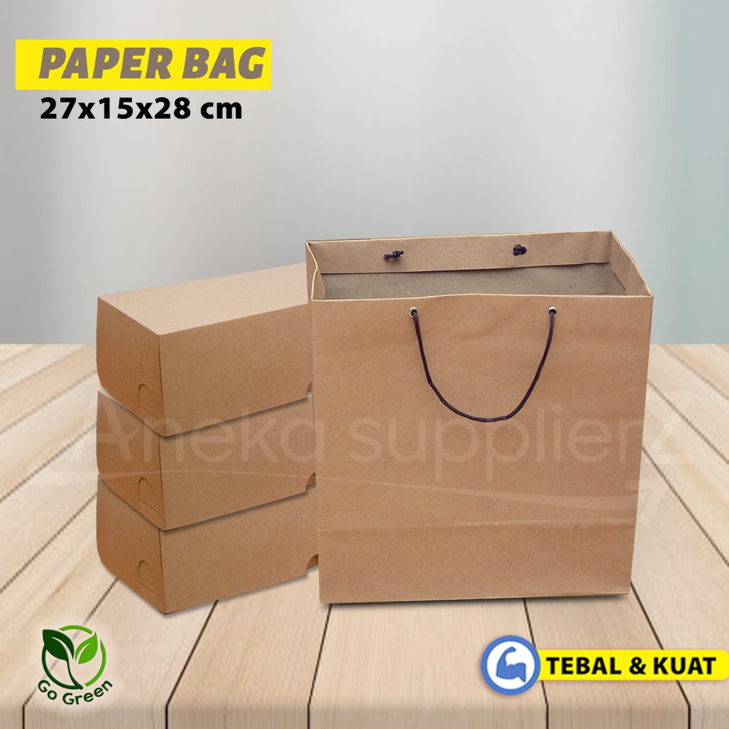 

Paper Bag untuk - Box Bomboloni |27x 15 x 28 cm - COKLAT (12 PC)