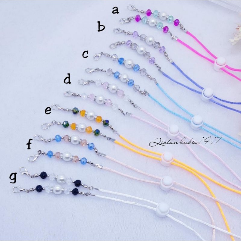 Strap masker mutiara kristal beli 10 free 2