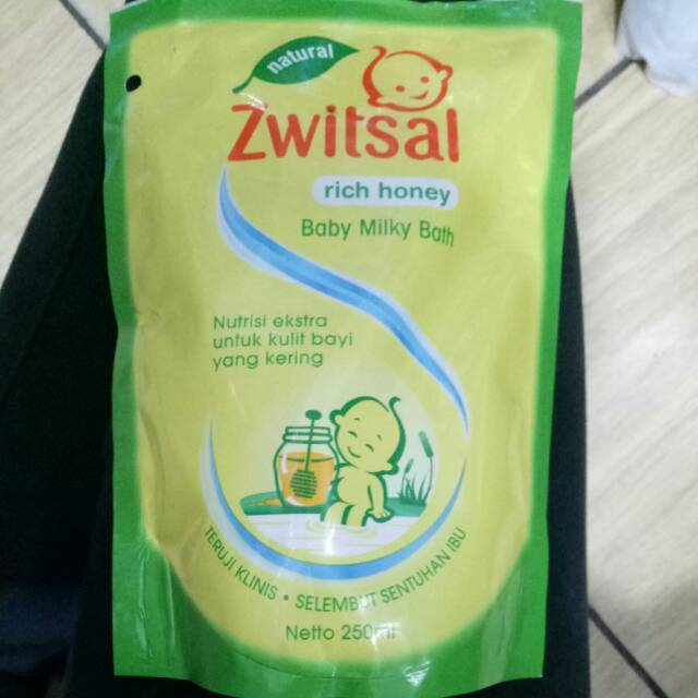 Zwitsal baby milky bath rice honey refil 250ml