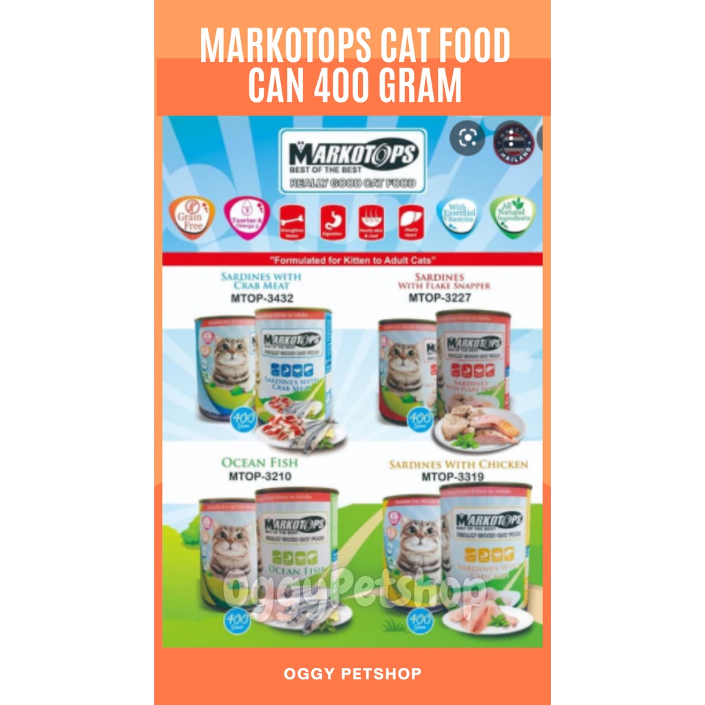 MARKOTOPS CAN CAT FOOD Makanan Basah Kucing Kaleng Markotop Semua Rasa 400 Gr