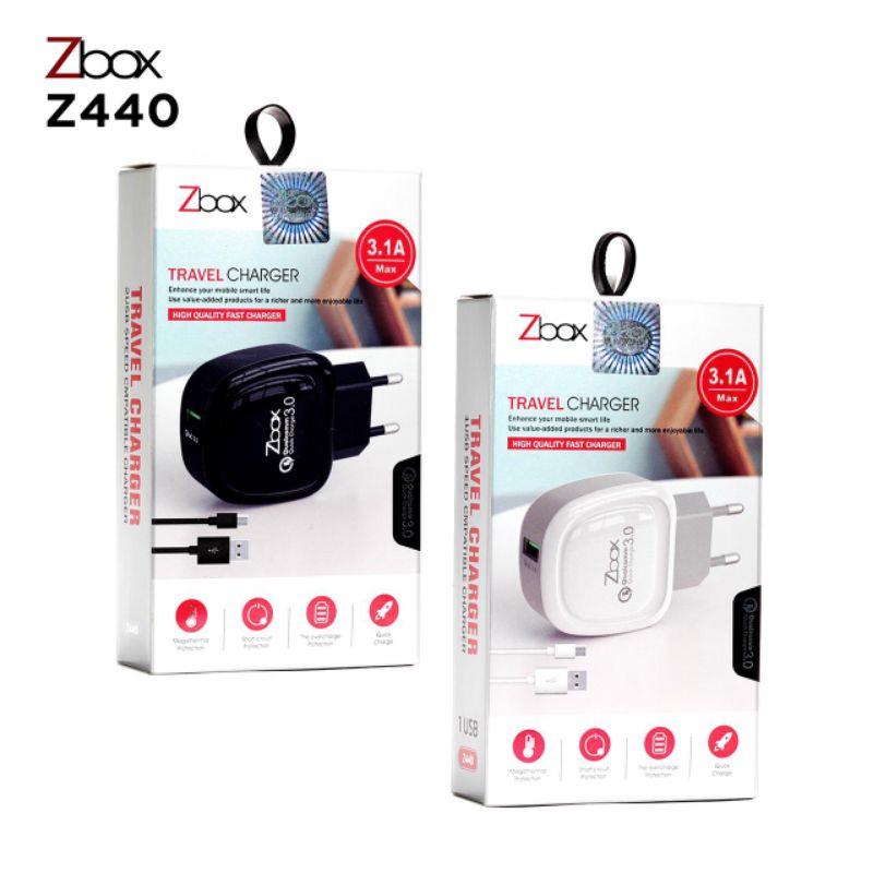 BATOK CHARGER Zbox Z440 1usb + kabel type-C Qualcomm 3.1A