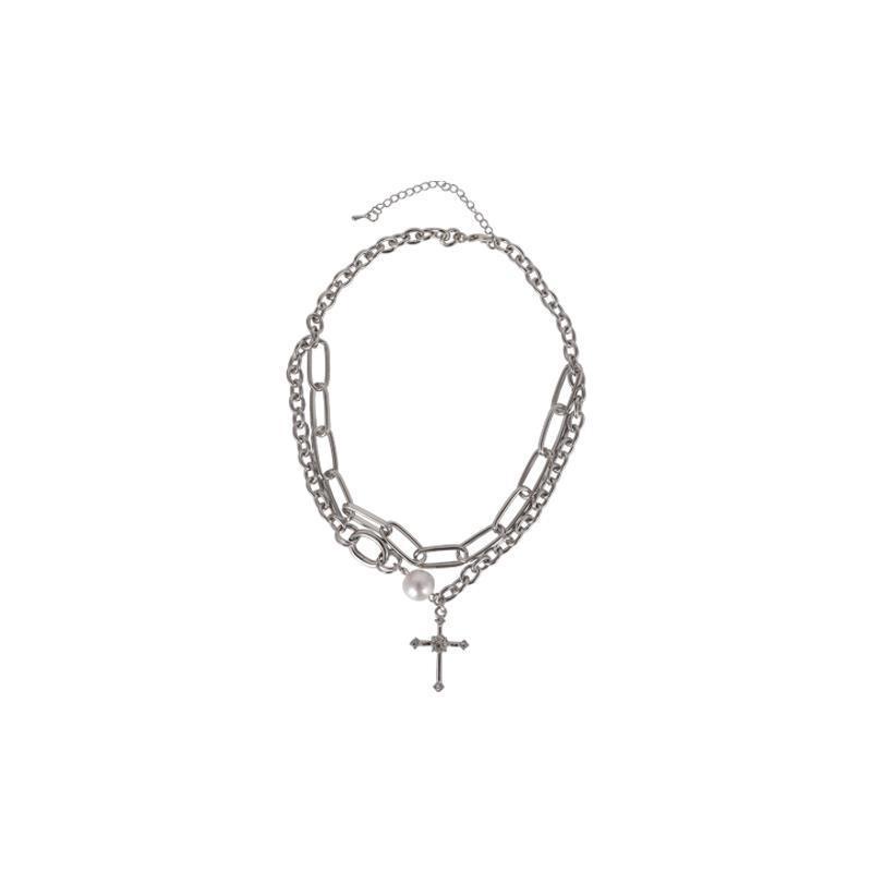 Double-layer twin kalung untuk wanita in hip hop gaya dingin kalung 2021new trendi temperamen klavik