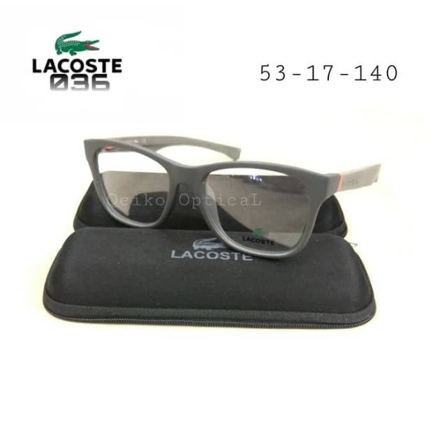 Kacamata Frame Minus Pria Wanita Lacoste Grey- Model Kotak Besar