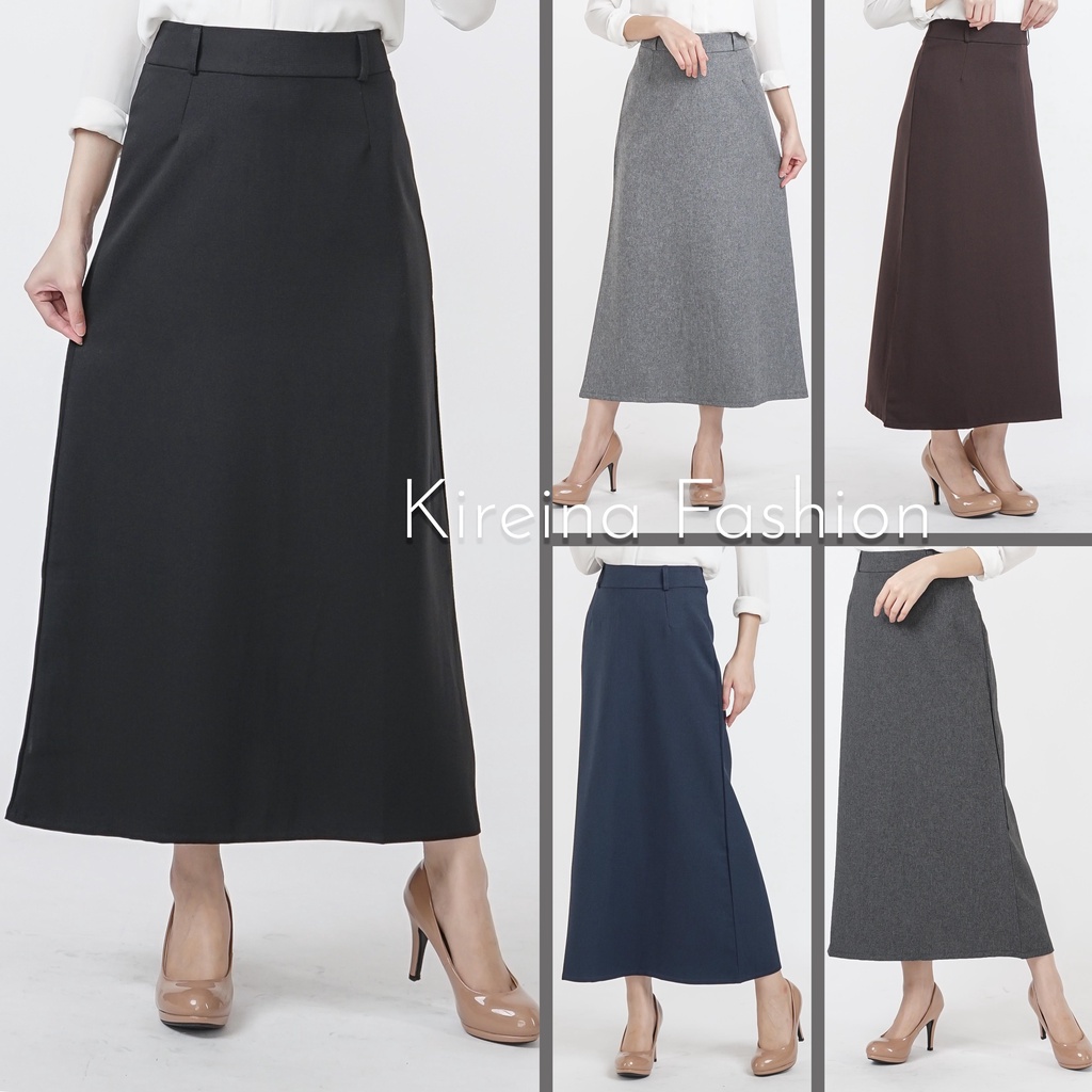 Rok A Span Polos Rok Panjang Wanita Rok Kerja Wanita Rok Kantor Wanita Rok Panjang Polos Maxi Skirt