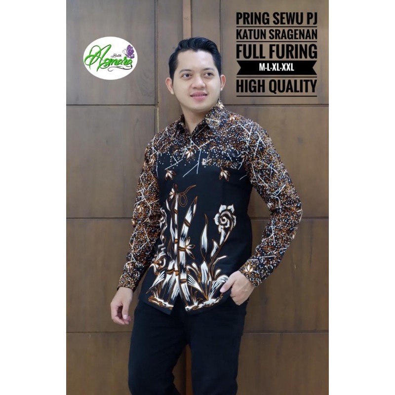 BATIK PRIA PRING SEWU LAPIS FURING KATUN HALUS SRAGENAN SIZE M-XXL HIGH QUALITY