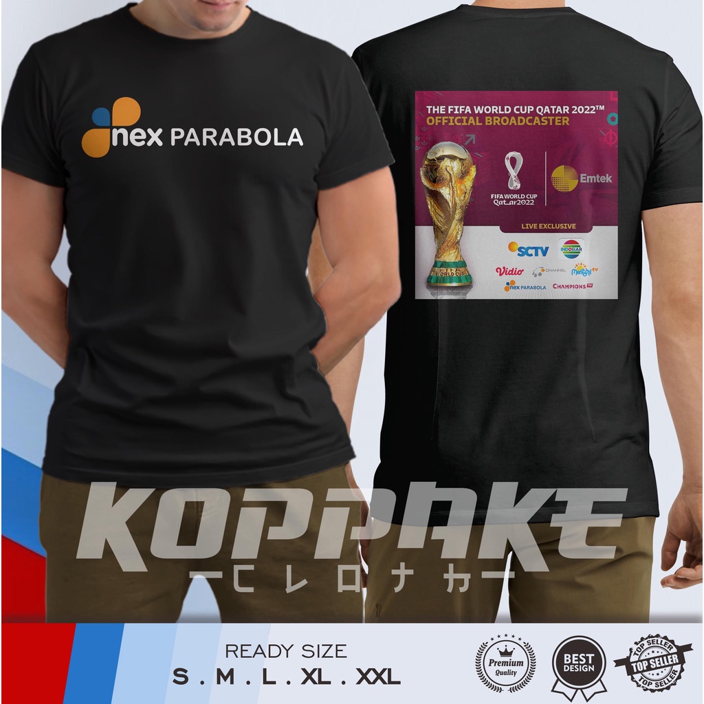 Kaos Nex Parabola Official Broadcaster World Cup 2022 Baju Perusahaan