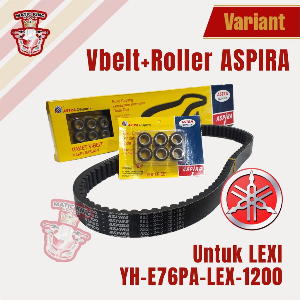 Vanbelt v belt Van belt fanbelt kit set assy Yamaha Aerox Lexi 125 155 YH-E76PA-LEX-1200 Aspira Astra Otoparts