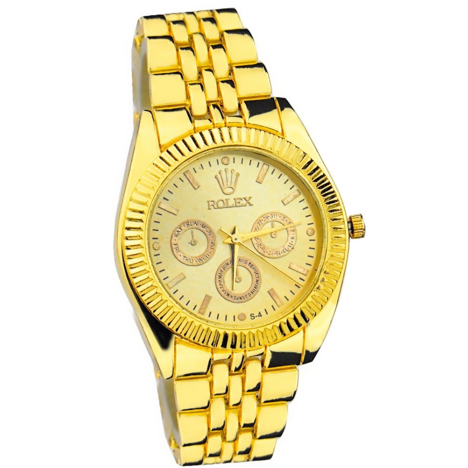 WBS  JAM TANGAN COUPLE FREE BATERAI ✅COD ROLEX RANTAI CHRONO IMPORT GROSIR MURAH SPORT  CASUAL PASANGAN PRIA WANITA ANAK REMAJA DEWASA RX004-PRIA FULL GOLD