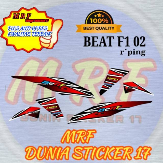 Stiker striping beat f1 Sticker striping motor Beat F1, striping murah beat f1 striping beat f1 02