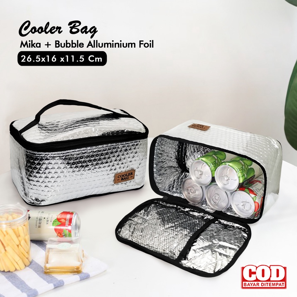 Cooler bag aluminium foil tas pendingin botol asip tas penyimpan makanan bayi tas bekal coolerbag tempat ice gel