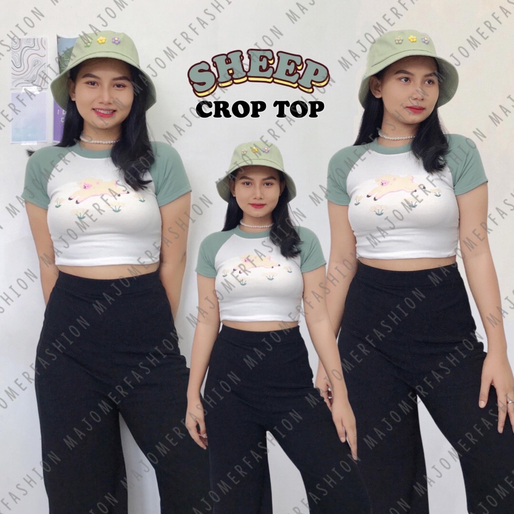 MAJOMER ® | SHEEP CROP TOP - KAOS LUCU CROPTOP