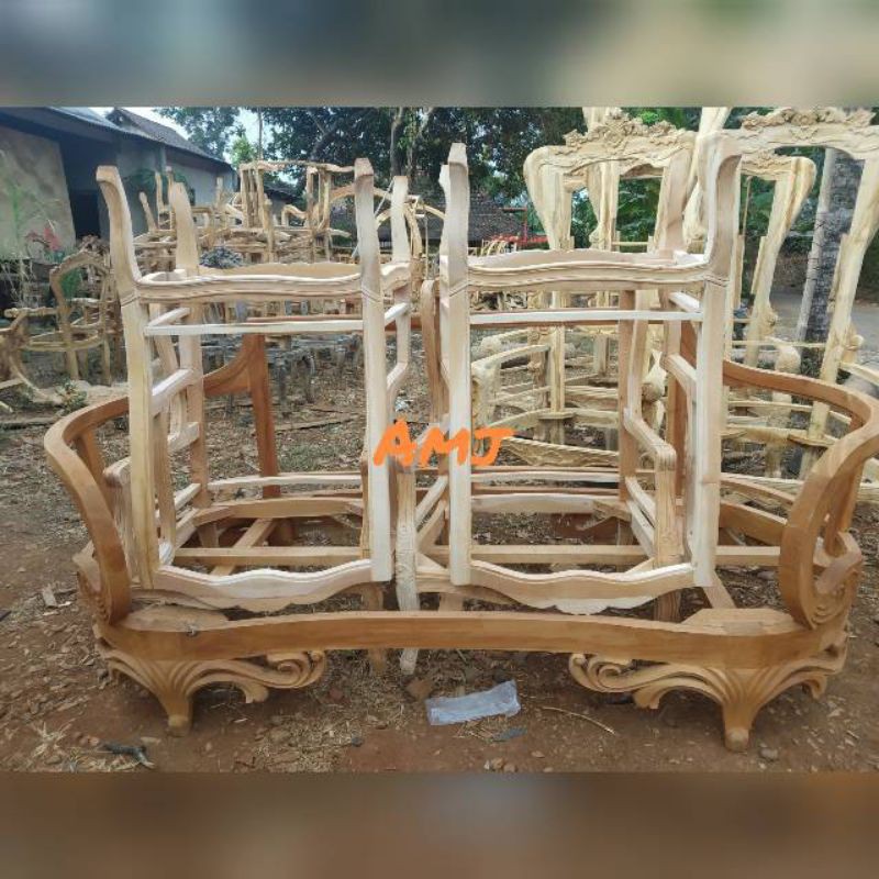 1set pelaminan mentahan sofa kapsul & kursi wing chair