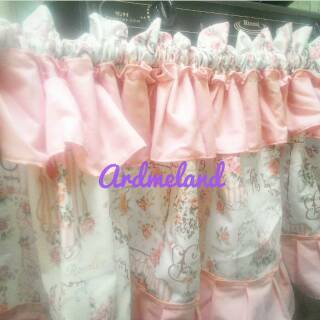 Horden kolong meja  dapur  shabby shabbychic bahan  katun 