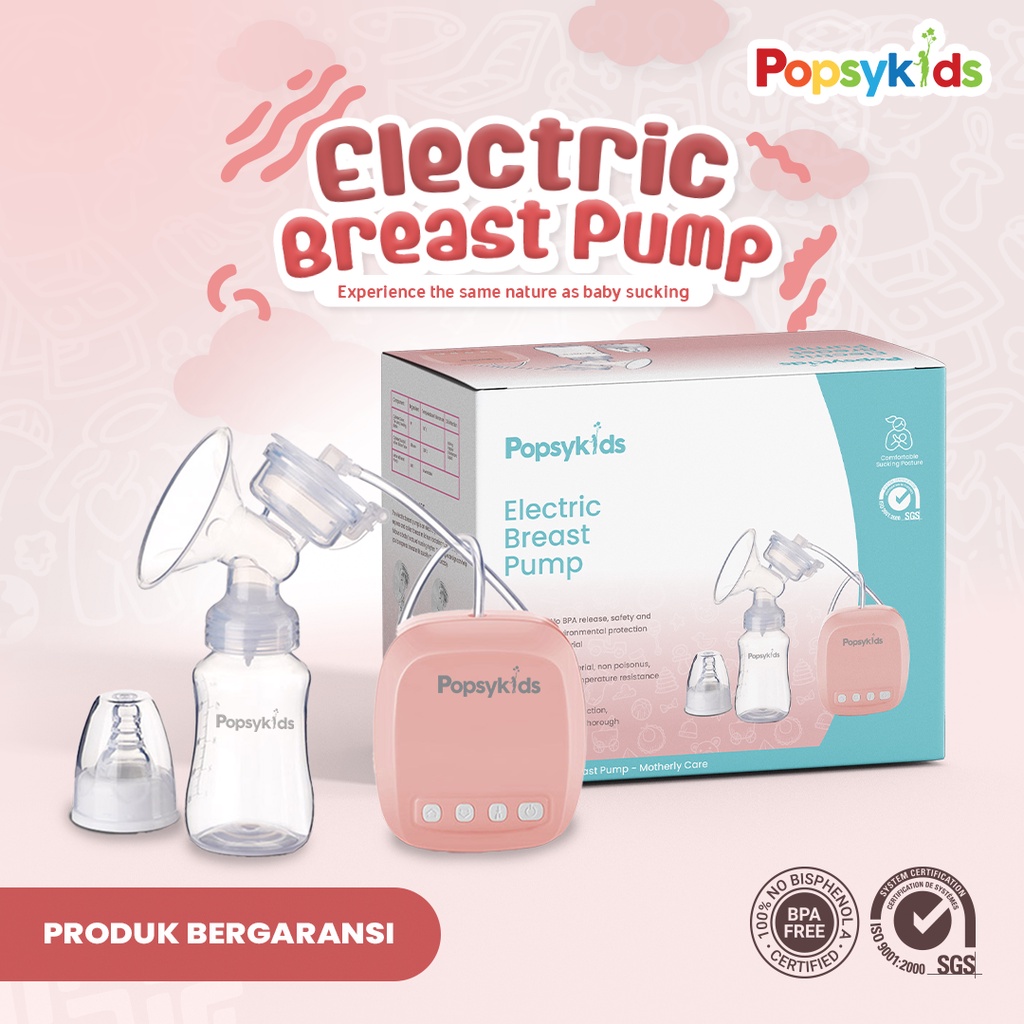 popsykids electric breast pump   pompa asi elektrik     food grade bpa free automatic handy electric