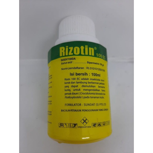 RIZOTIN 100EC Kemasan 100ml Obat Pembasmi Hama Serangga Dan Ulat Tanaman