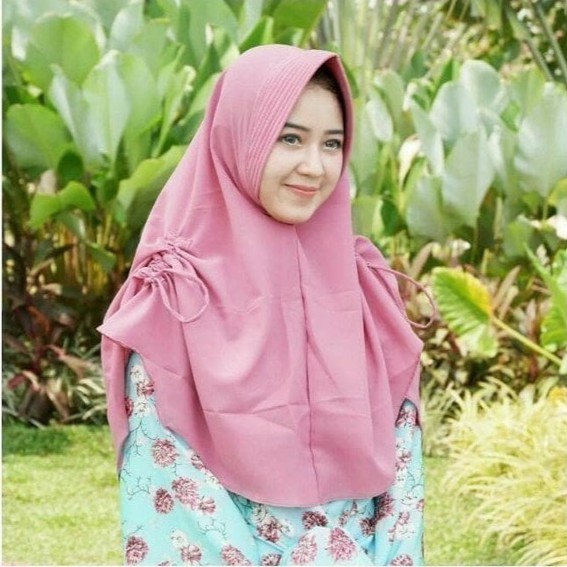 Jilbab Instan khimar serut kanan kiri / jilbab murah simpel pet / Hijab serut samping