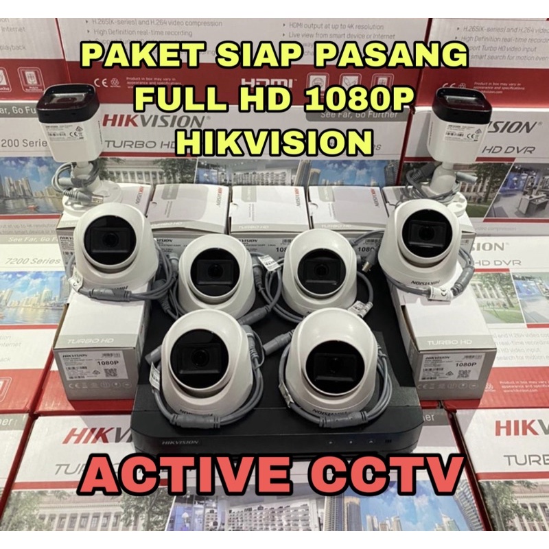 PROMO PAKET KAMERA CCTV HIKVISION 8 CAMERA DUAL LIGHT COLORVU &amp; INFRARED 2mp 8 CH CHANNEL 1080p FULL HD 8Ch 8 CHANNEL