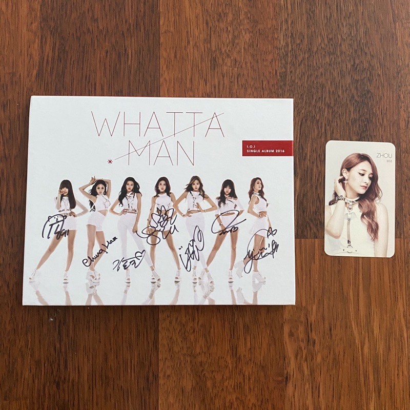IOI WHATTA MAN SIGNED ALBUM PC PHOTOCARD PINKY