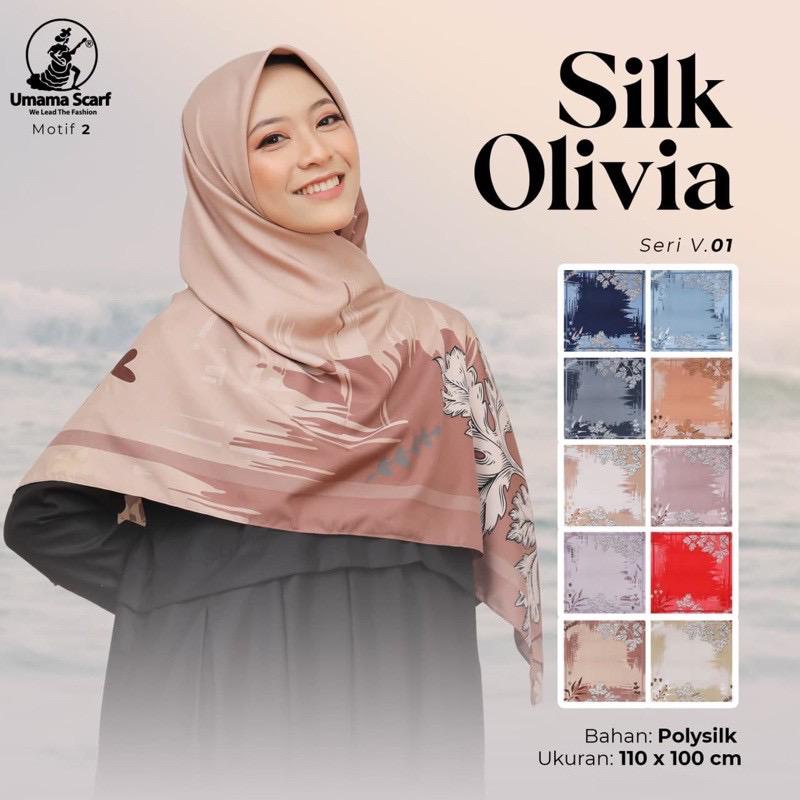 Segiempat Motif Hijab SILK OLIVIA MOTIF UMAMA 110x110-Motif 2 OLIVIA