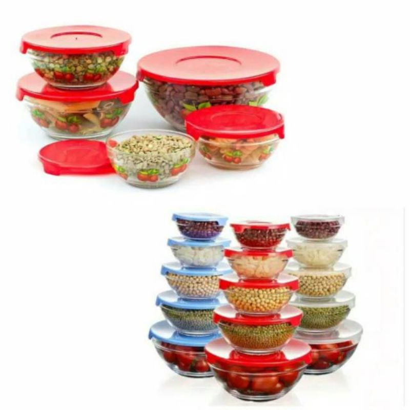 Glass Bowl Set / Fresh Bowl kaca  / Mangkok Bowl / KIM GLASS 5 Pc SET