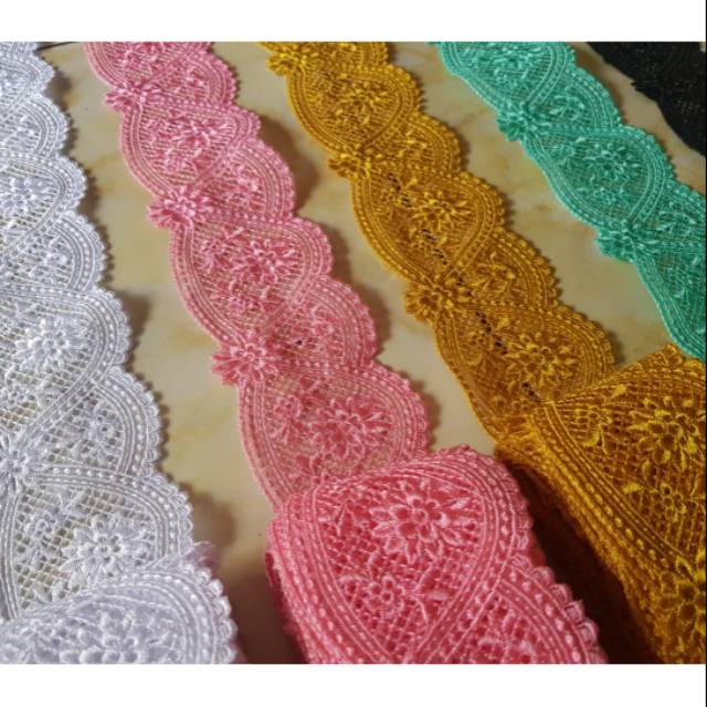 Renda Bordir Roll Pinggiran Mukena/Kebaya Lala