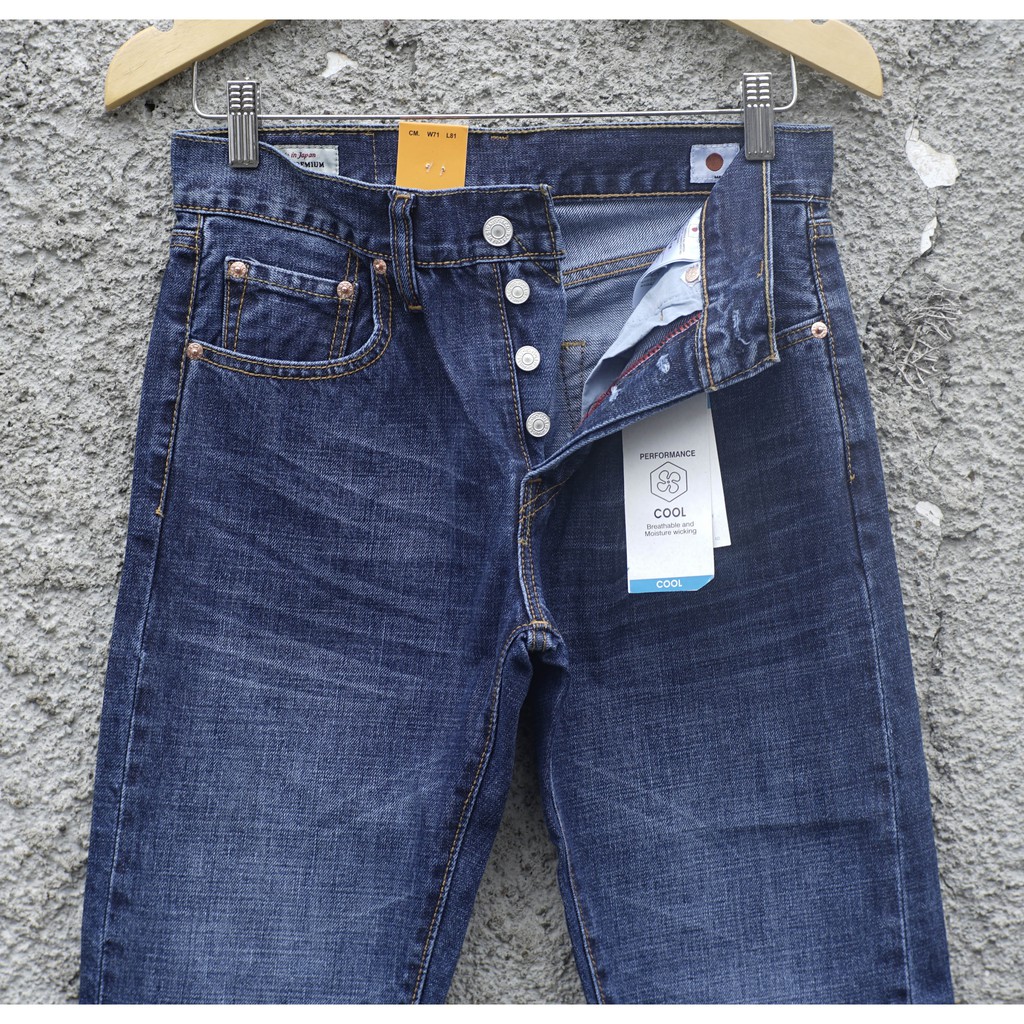 501 Levis - Celana Panjang Pria - Pecah Beling BLUE WASH 03