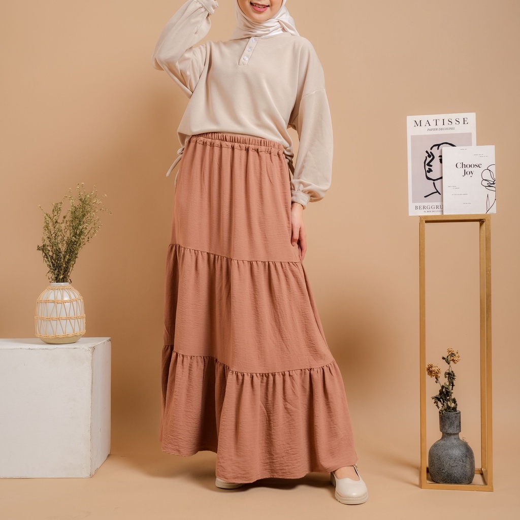 Mayoutfit Deinka Skirt / Rok Layer Wanita-Choco