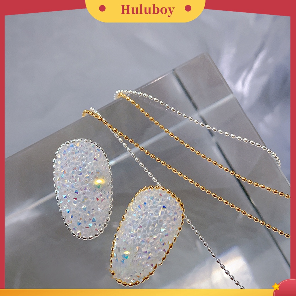 Huluboy Huluboy♡ 2pcs Rantai Manik-Manik Bahan Metal Untuk Dekorasi Nail Art