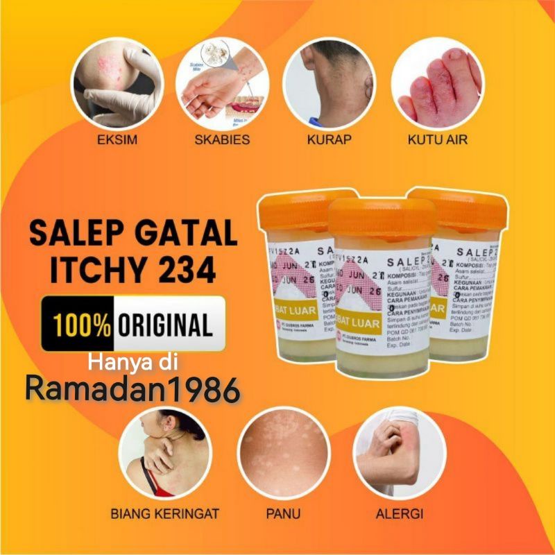 Obat Gatel Salep Gatal Paling Ampuh Mengobati Gatel Kulit Panu Kadas Kudis Kurap Herpes Jamur Eksim Kutu Air Salep Belerang 2-4 Salep itchy 234-2