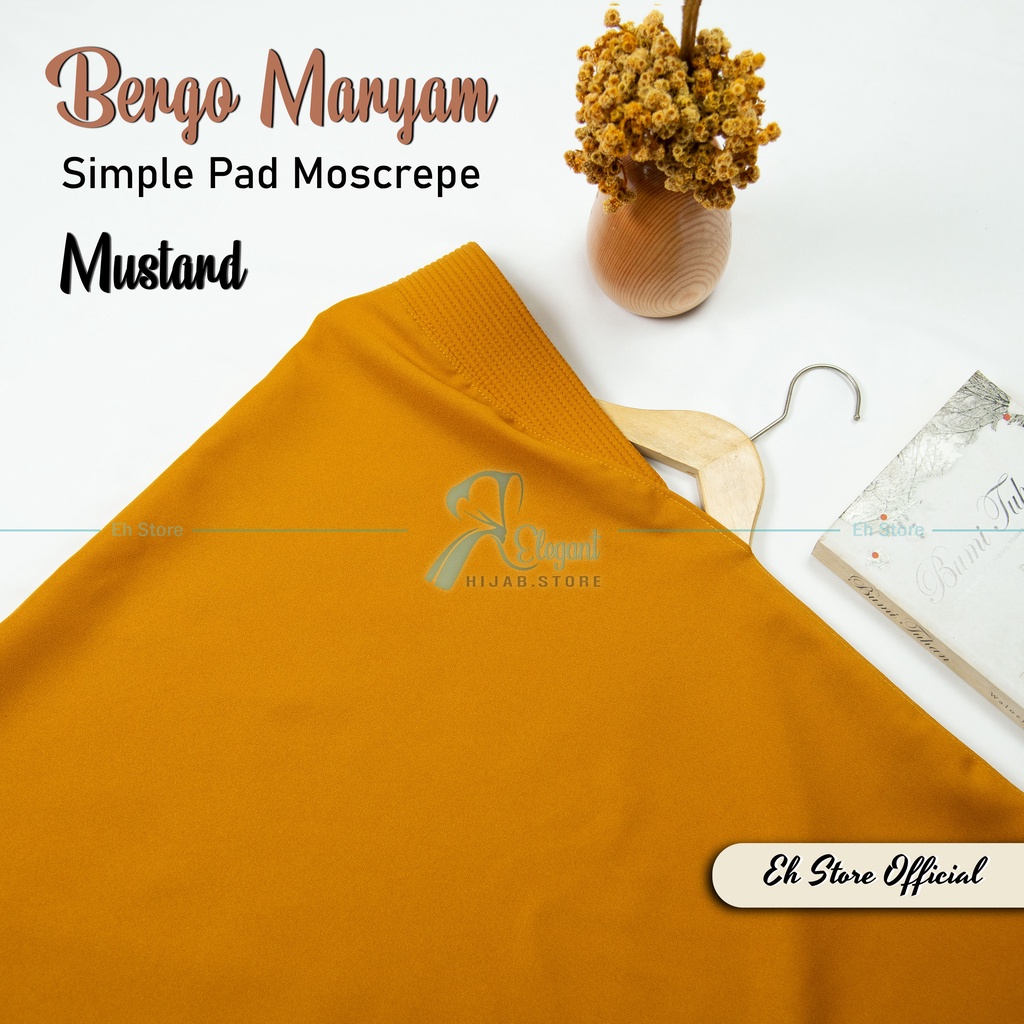Kerudung instan / Jilbab bergo maryam SIMPLE PAD MEDIUM M murah (TANPA TALI)-Mustard