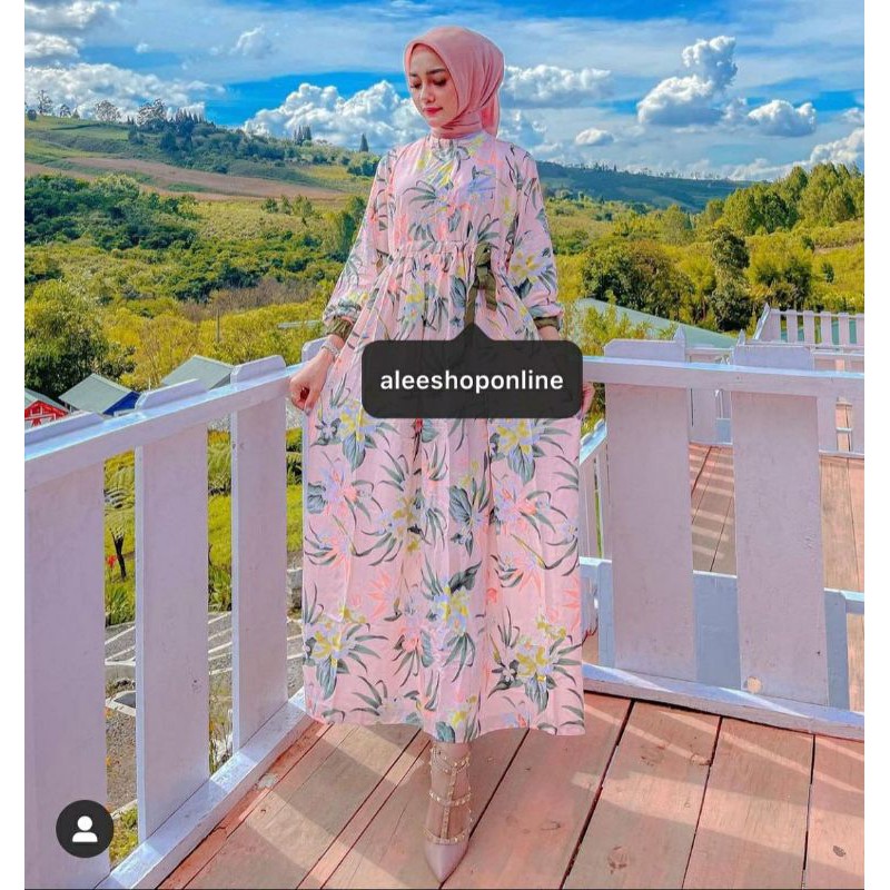 DRESS WANITA - FLOWLY DRESS - PAKAIAN WANITA - PAKAIAN TERLARIS - KOREAN STYLE