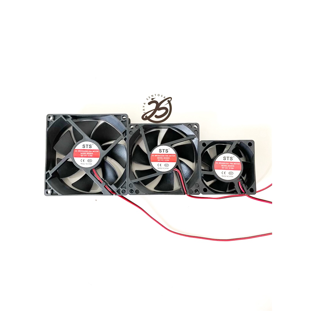 FAN DC 12V 8cm KIPAS DC 8x8cm BRUSHLESS FAN TEBAL COOLING EXHAUST 8cm KIPAS PENDINGIN 80mm 8 x 8cm 0.25A