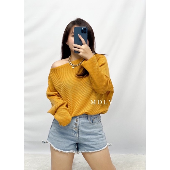 MDLV ~ BATWING RAJUT // ATASAN RAJUT LENGAN PANJANG CEWEK // FASHION WANITA