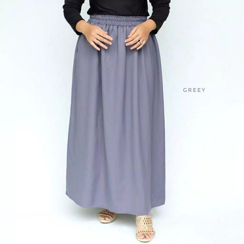 Rok panjang moscrepe/rok model A/roksyar'i wanita/rok polos