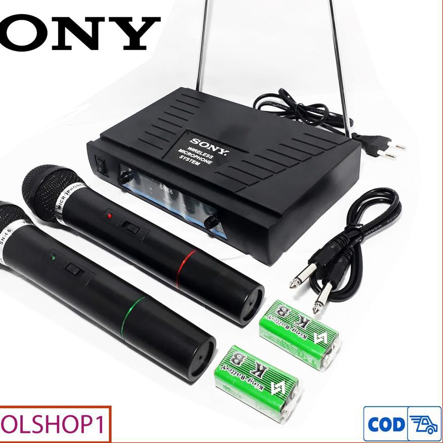 Gratis Ongkir KODE-764 Microphone SONY SN-66 Mikrofon Wireless Double Mik / mic tanpa kabel