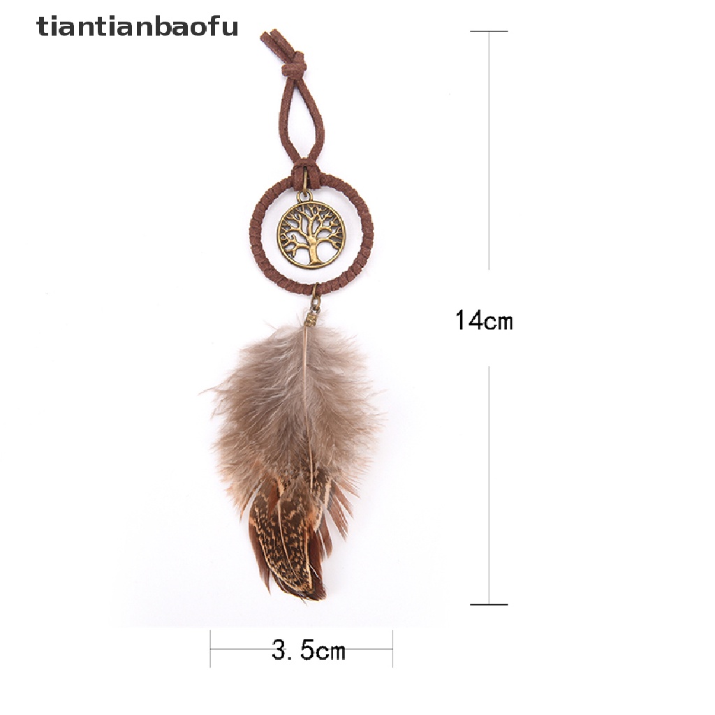 [tiantianbaofu] Mini Dream Catcher Feather Hanging Decoration Wall Car Hanging Ornament Key Chain Boutique