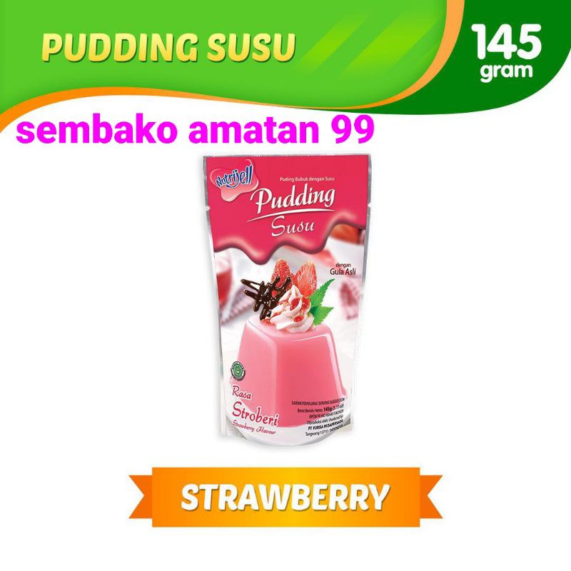 nutrijel PUDING susu rasa Stroberi flavour 145 gr