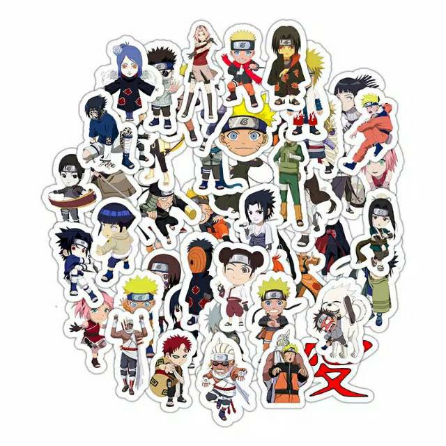 STICKER STIKER  NARUTO  SASUKE SAKURA DLL UKURAN KECIL BISA 