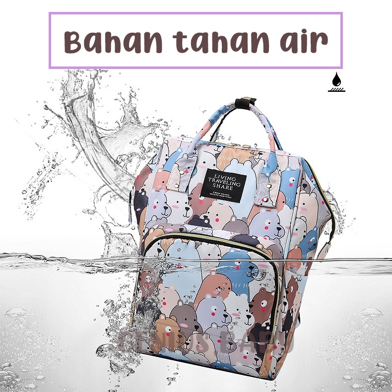 Baby diapers bag Perawatan tas Perlengkapan Ransel Backpack Tas Ibu Ransel ukuran Besar Tas Bayi Pola Tahan Air Tas Popok Bayi Ransel Perlengkapan Perawatan Bayi Tas Bayi Multifungsi