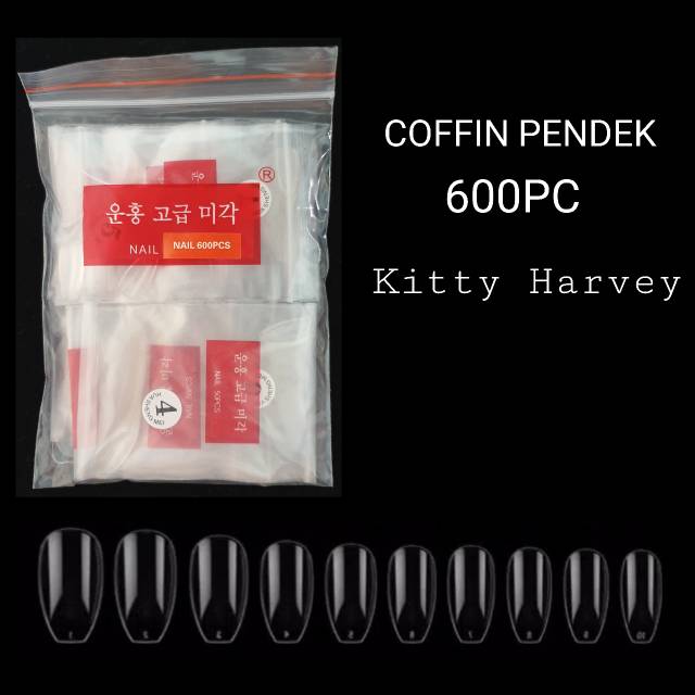 600pcs Kuku palsu coffin pendek | Short Ballerina Fake Nail