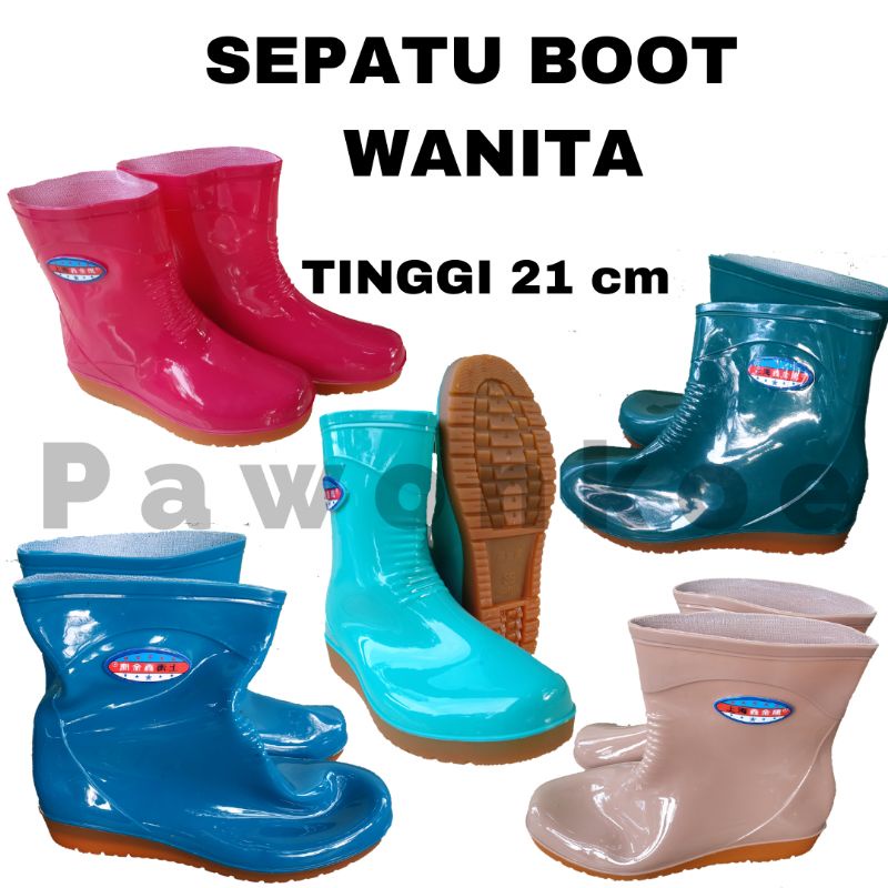 [BERGARANSI] SEPATU BOOT WANITA ANTI AIR PENDEK 21cm SEPATU SAWAH BOT SAWAH MANCING SAFETY ANTI KEON