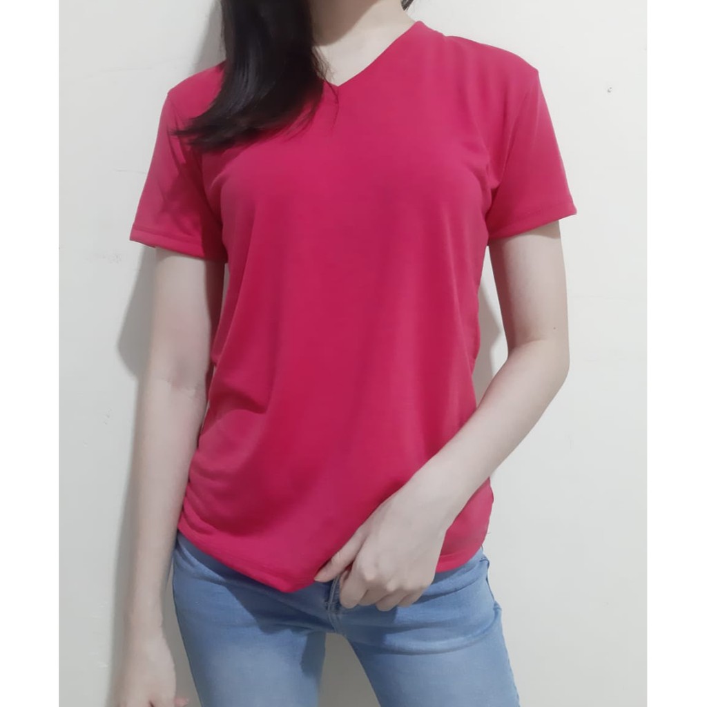 kaos v-neck cewe