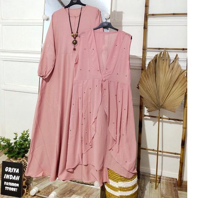 GAMIS SET 2IN1_GAMIS BLAZER VARIASI MUTIARA MURAH/GAMIS ROMPI TERPISAH | MNS.21Jl22d