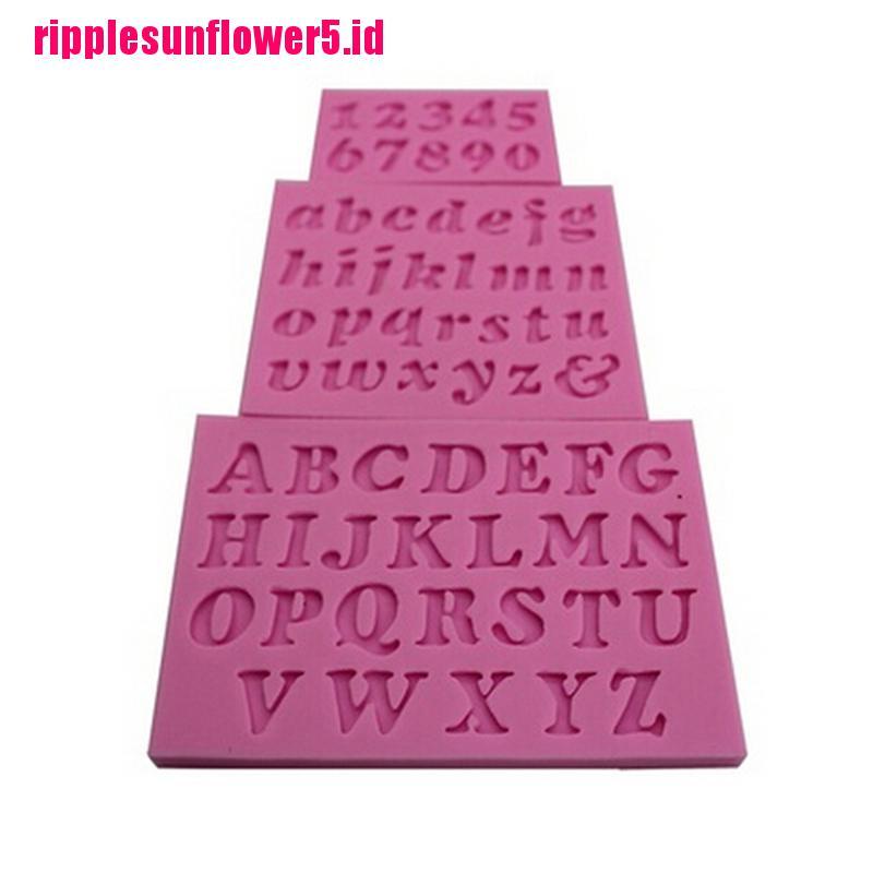 3pcs Cetakan Adonan Kue Fondant Desain Huruf Angka Bahan Silikon Untuk Baking