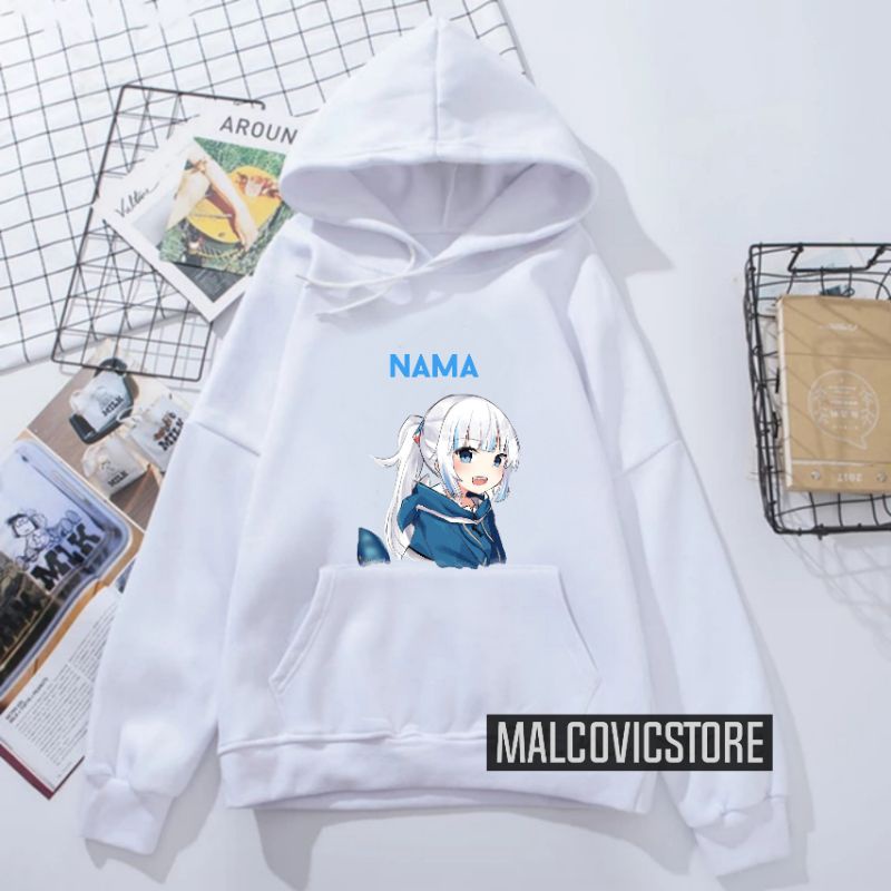 Sweater Hoodie Anak GAWR GURA Untuk Anak Perempuan/Hoodie Jumper Anak Anime GAWR GURA Anime Unisex/J
