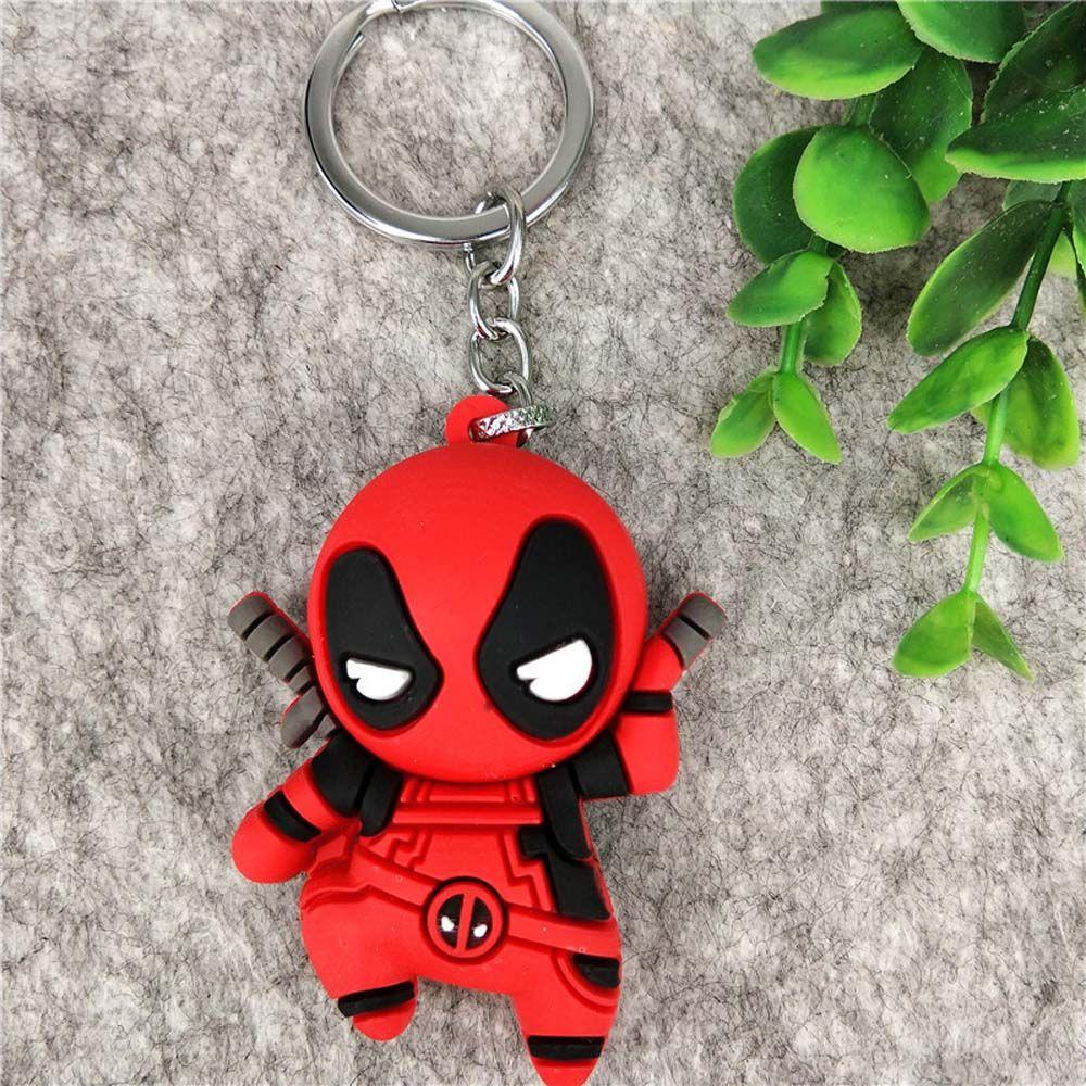 [Elegan] Deadpool Gantungan Kunci Deadpool Anime Liontin Animasi Peripheral Anime Mainan Spider Man Figure Keychain Tree Man Key Ring