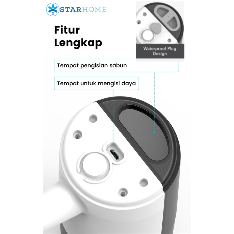 Dispenser Sabun Sensor Otomatis StarHome Kapasitas 450 ml Automatic Soap Dispenser Hand Sanitizer-1